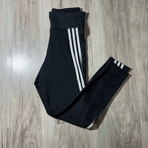 adidas women Black Leggings with White Accents